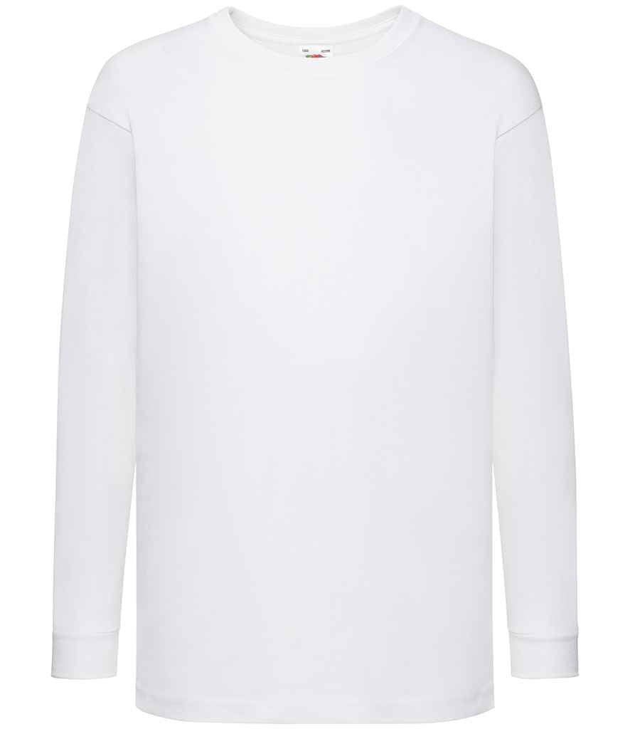 Fruit of the Loom Kids Long Sleeve Value T-Shirt - SS21B WHI 7-8