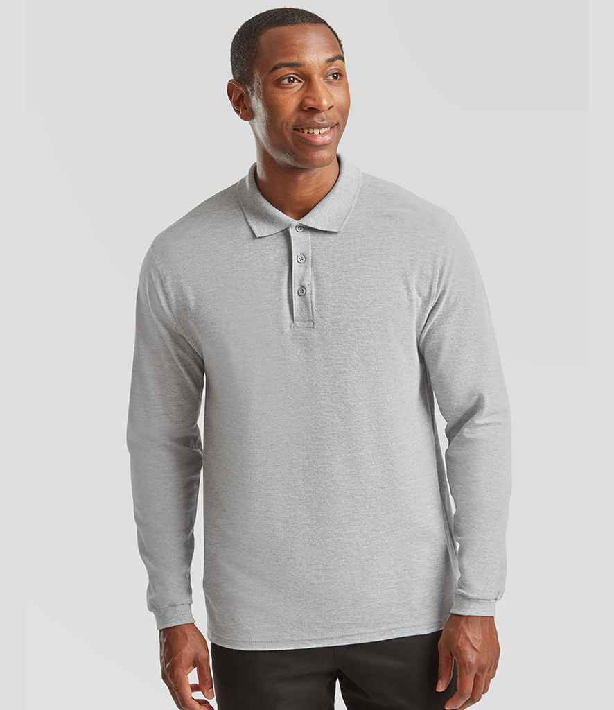 Fruit of the Loom - Premium Long Sleeve Cotton Piqué Polo Shirt