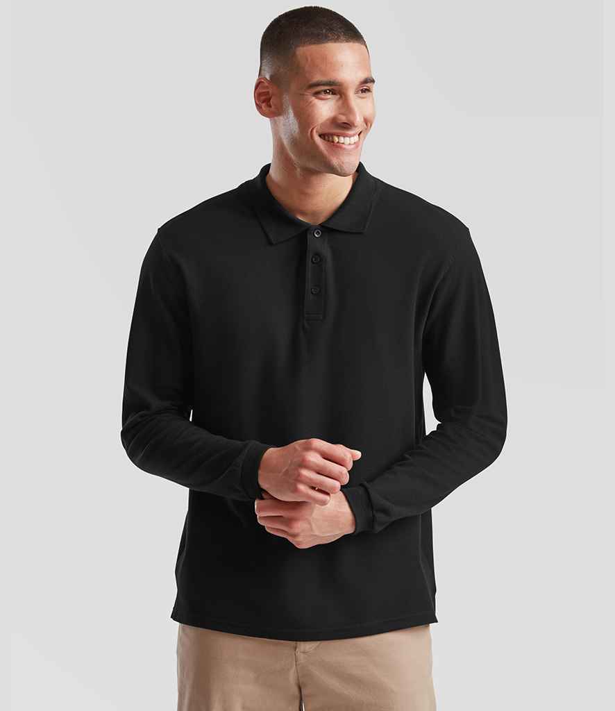 Fruit of the Loom Premium Long Sleeve Cotton Piqué Polo Shirt