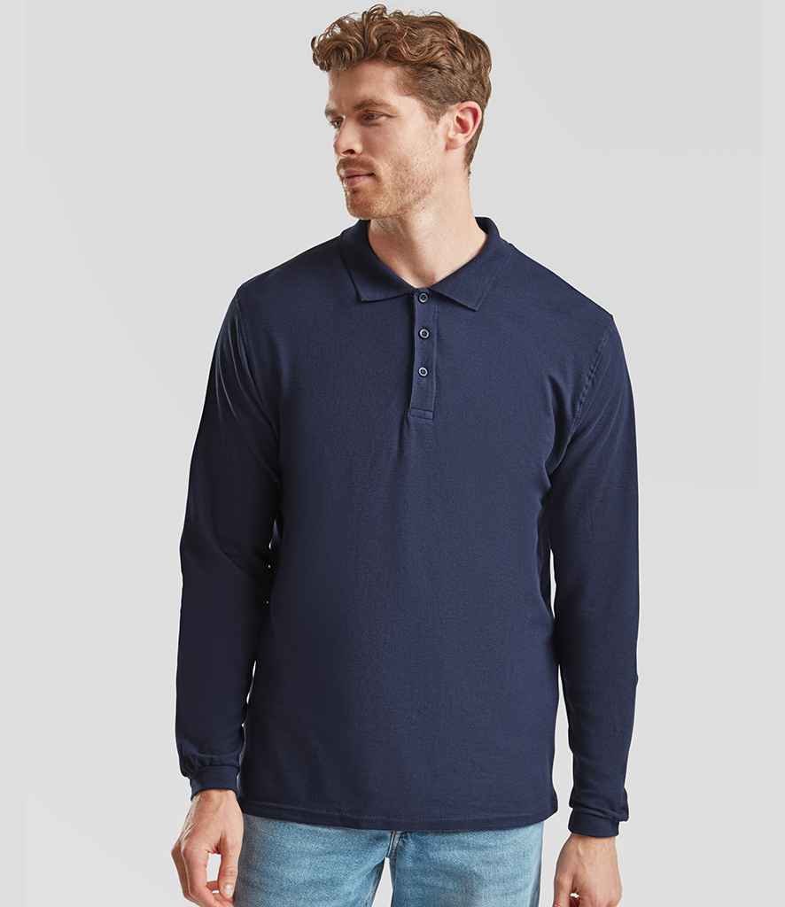 Fruit of the Loom Premium Long Sleeve Cotton Piqué Polo Shirt
