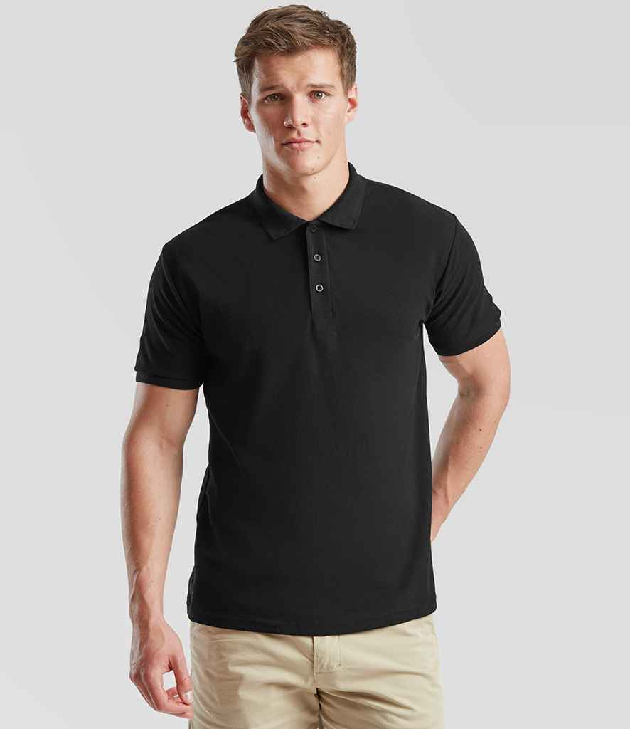 Fruit of the Loom Heavy Poly/Cotton Piqué Polo Shirt - SS27 BLK S