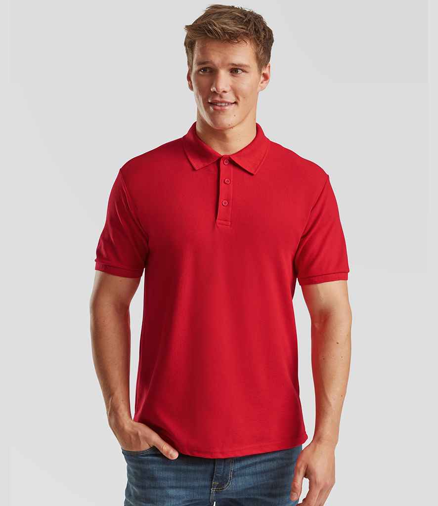 Fruit of the Loom Heavy Poly/Cotton Piqué Polo Shirt - SS27 RED S