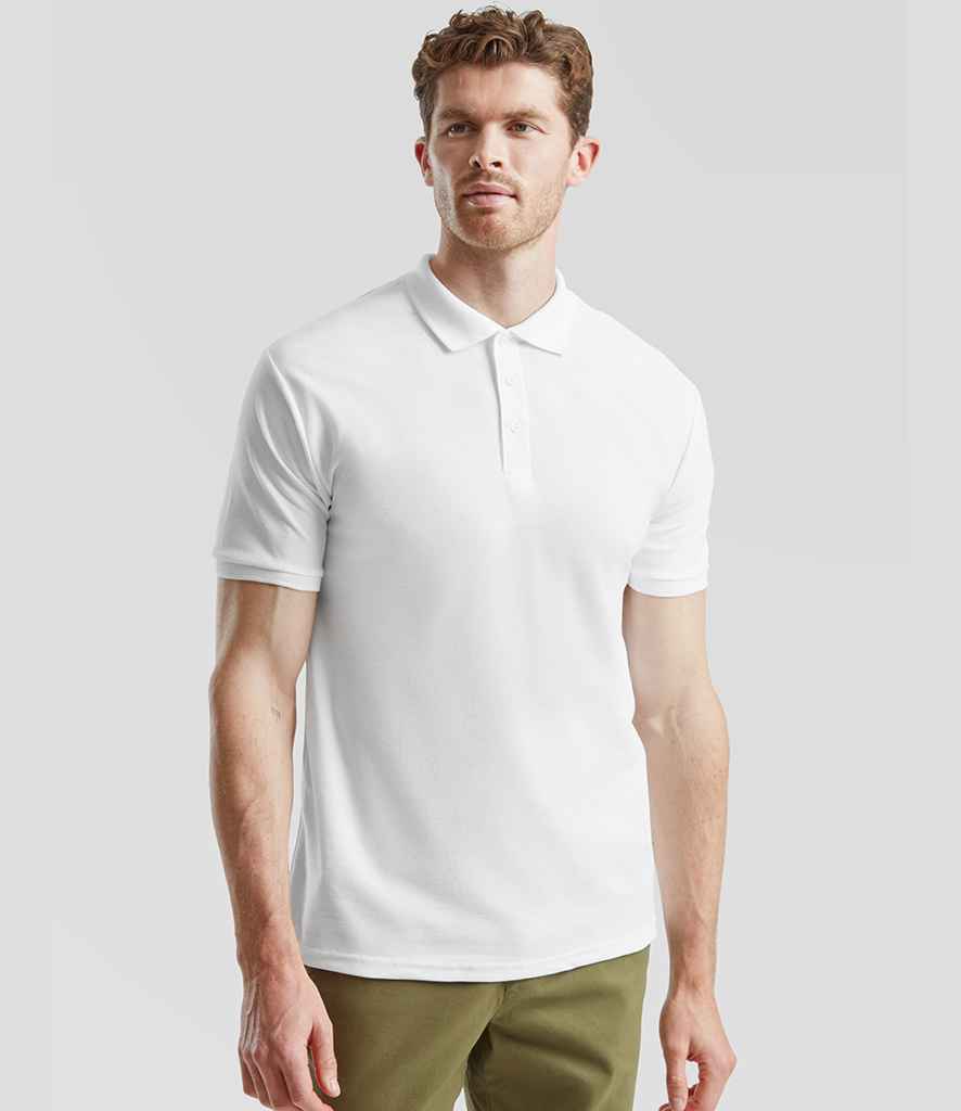 Fruit of the Loom Heavy Poly/Cotton Piqué Polo Shirt - SS27 WHI S