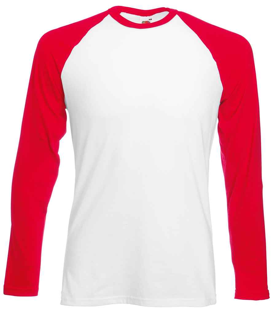 Fruit of the Loom Contrast Long Sleeve Baseball T-Shirt