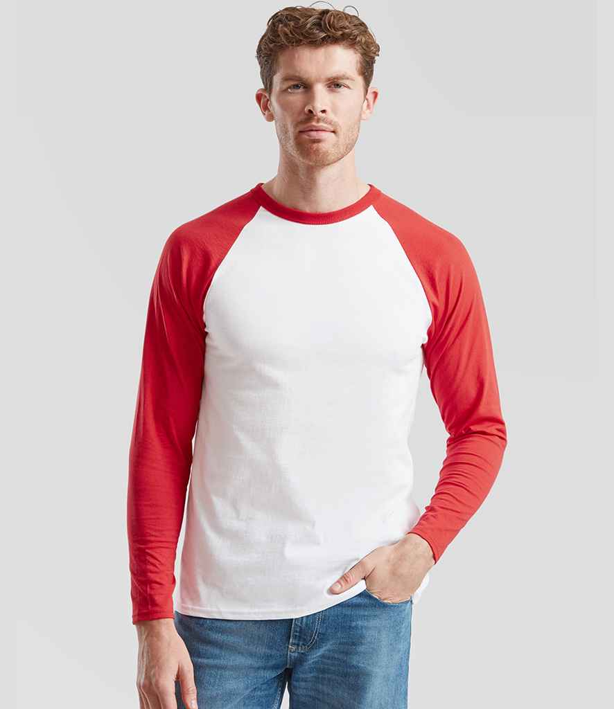 Fruit of the Loom Contrast Long Sleeve Baseball T-Shirt