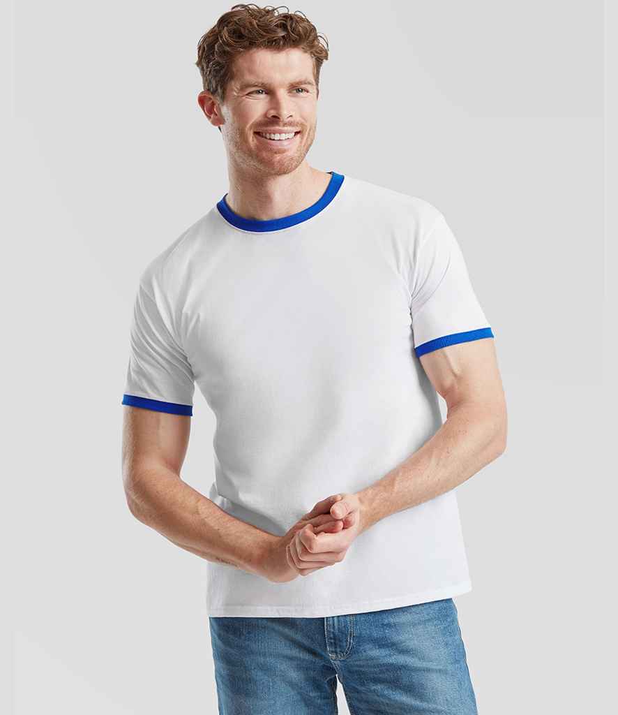 Fruit of the Loom - Contrast Ringer T-Shirt - SS34 WH/RY S