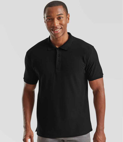 Fruit of the Loom - Premium Cotton Piqué Polo Shirt - SS5 BLK S