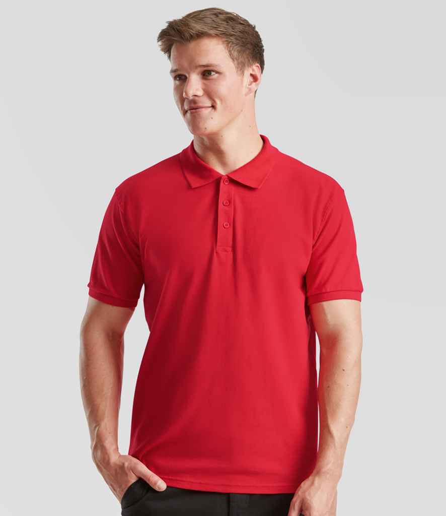 Fruit of the Loom - Premium Cotton Piqué Polo Shirt - SS5 RED S
