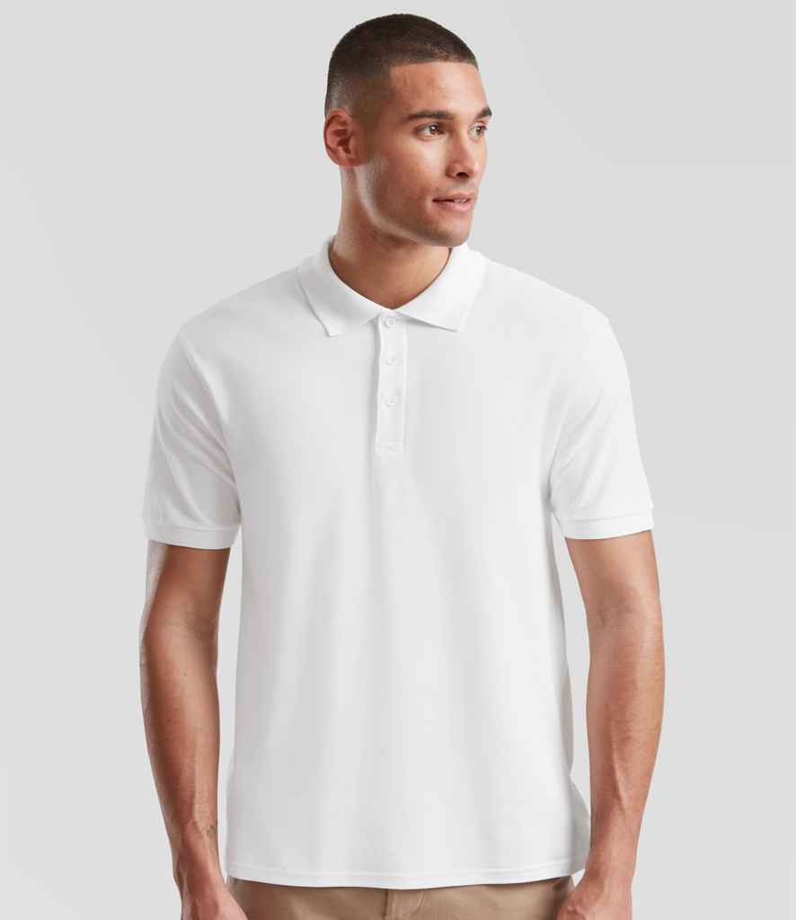 Fruit of the Loom - Premium Cotton Piqué Polo Shirt - SS5 WHI S