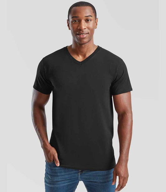 Fruit of the Loom Original V Neck T-Shirt - SS631 BLK S