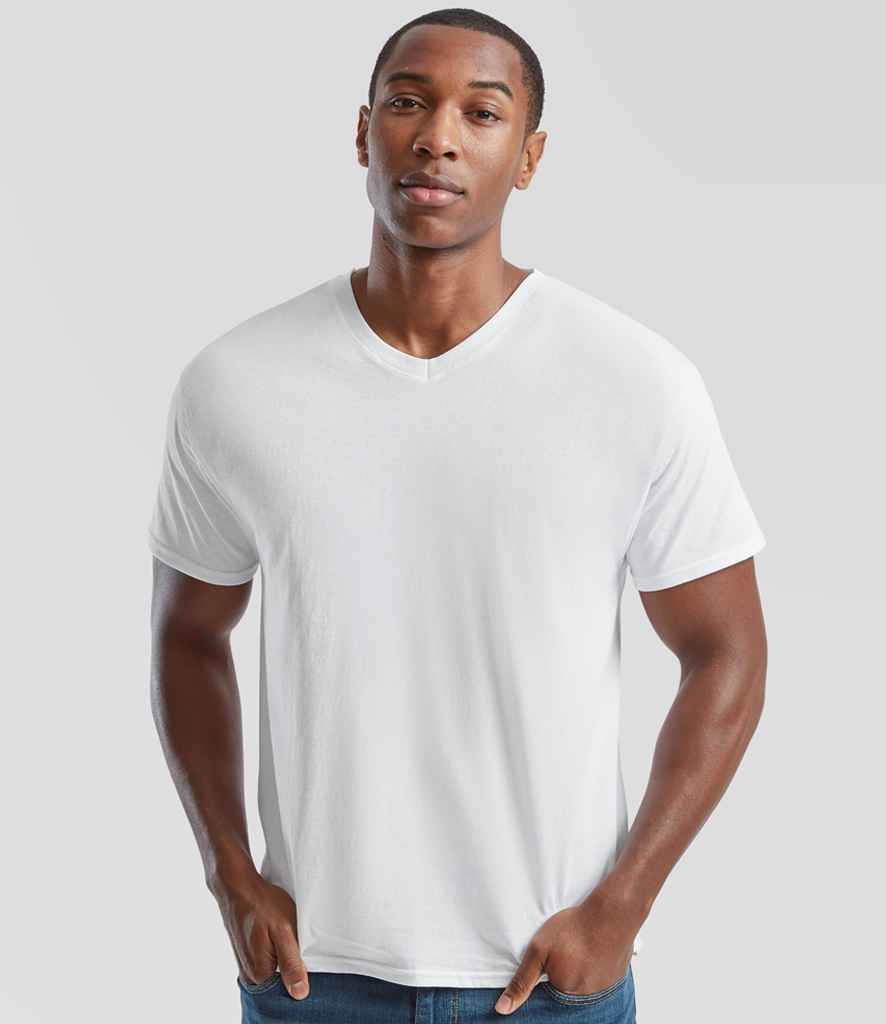 Fruit of the Loom Original V Neck T-Shirt - SS631 WHI S