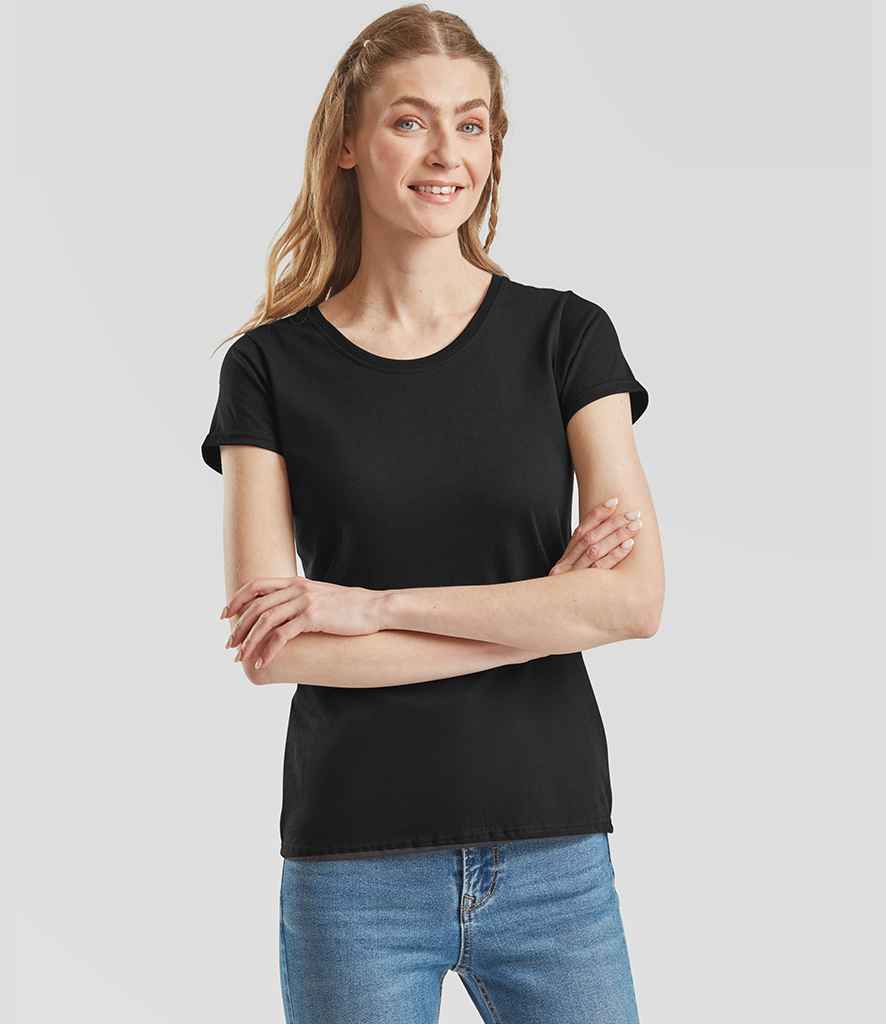 Fruit of the Loom - Ladies Iconic 195 T-Shirt - SS720 BLK XS