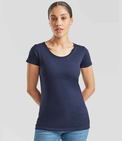 Fruit of the Loom - Ladies Iconic 195 T-Shirt - SS720 NAV XS