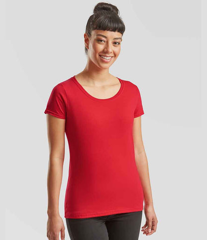 Fruit of the Loom - Ladies Iconic 195 T-Shirt - SS720 RED XS