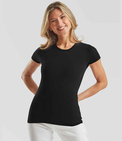 Fruit of the Loom - Ladies Iconic 150 T-Shirt - SS721 BLK XS