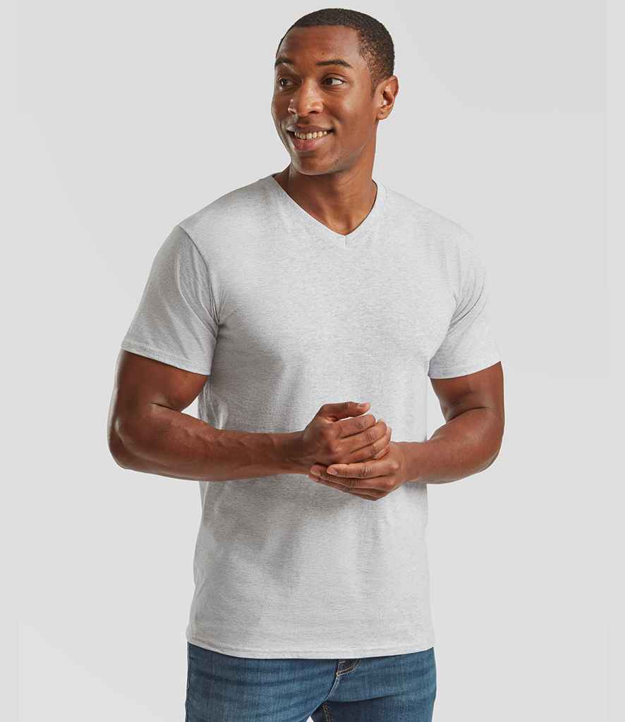 Fruit of the Loom - V Neck Value T-Shirt - SS7 HEA S