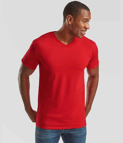 Fruit of the Loom - V Neck Value T-Shirt - SS7 RED S