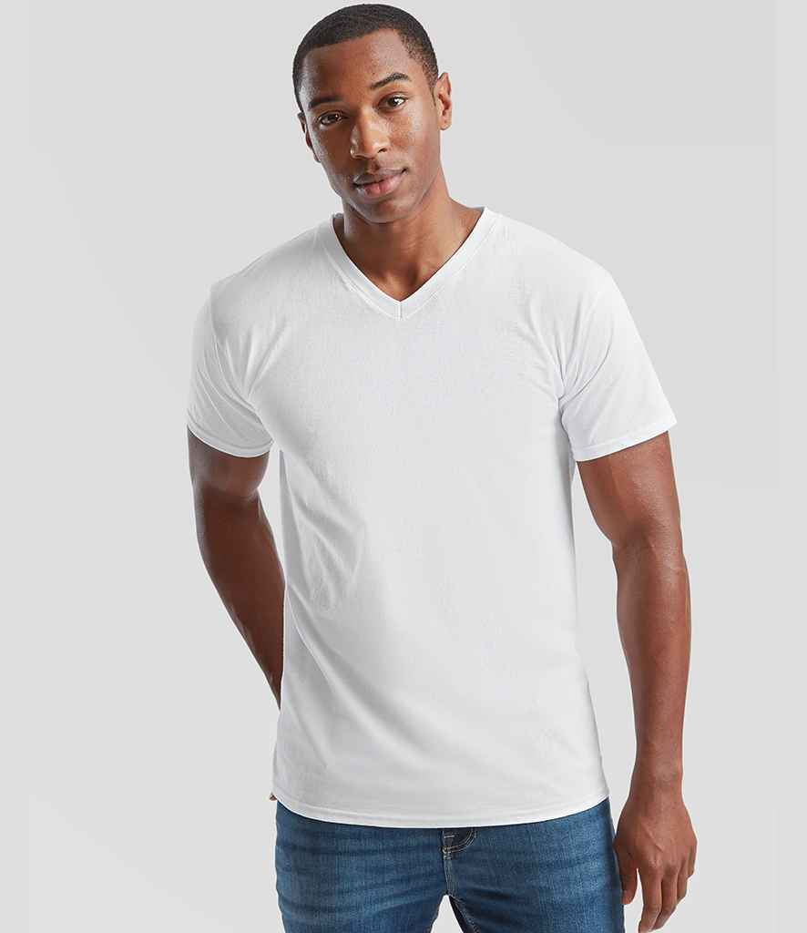 Fruit of the Loom - V Neck Value T-Shirt - SS7 WHI S