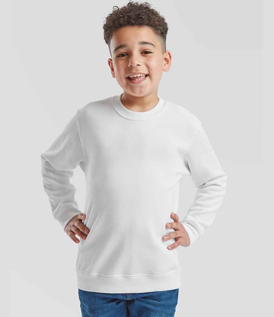 Fruit of the Loom Kids Classic Drop Shoulder Sweatshirt - SS9B WHI 3-4