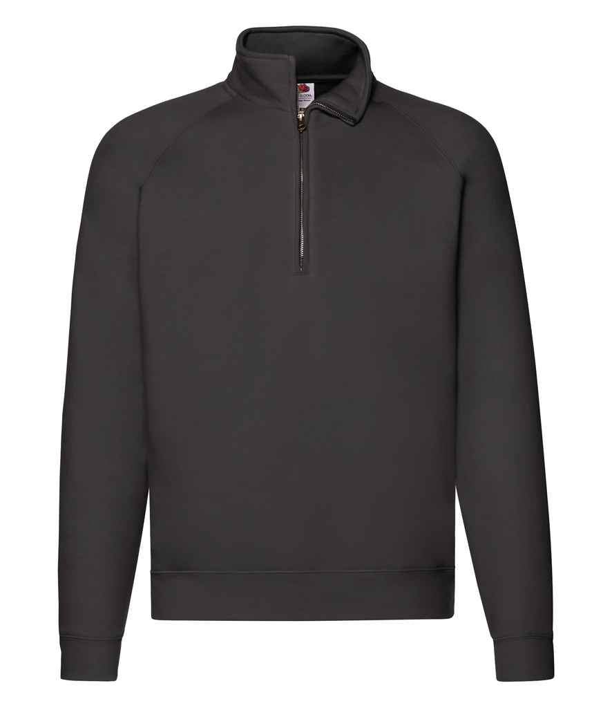 Fruit of the Loom Premium Zip Neck Sweatshirt - SSE17 HEA S