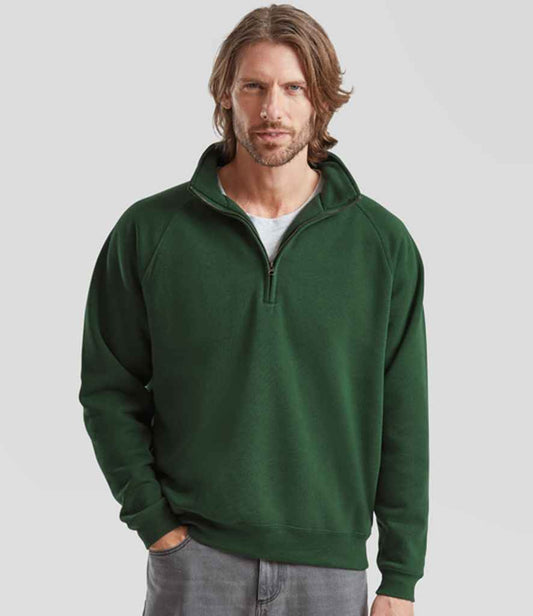 Fruit of the Loom Premium Zip Neck Sweatshirt - SSE17 BOT S