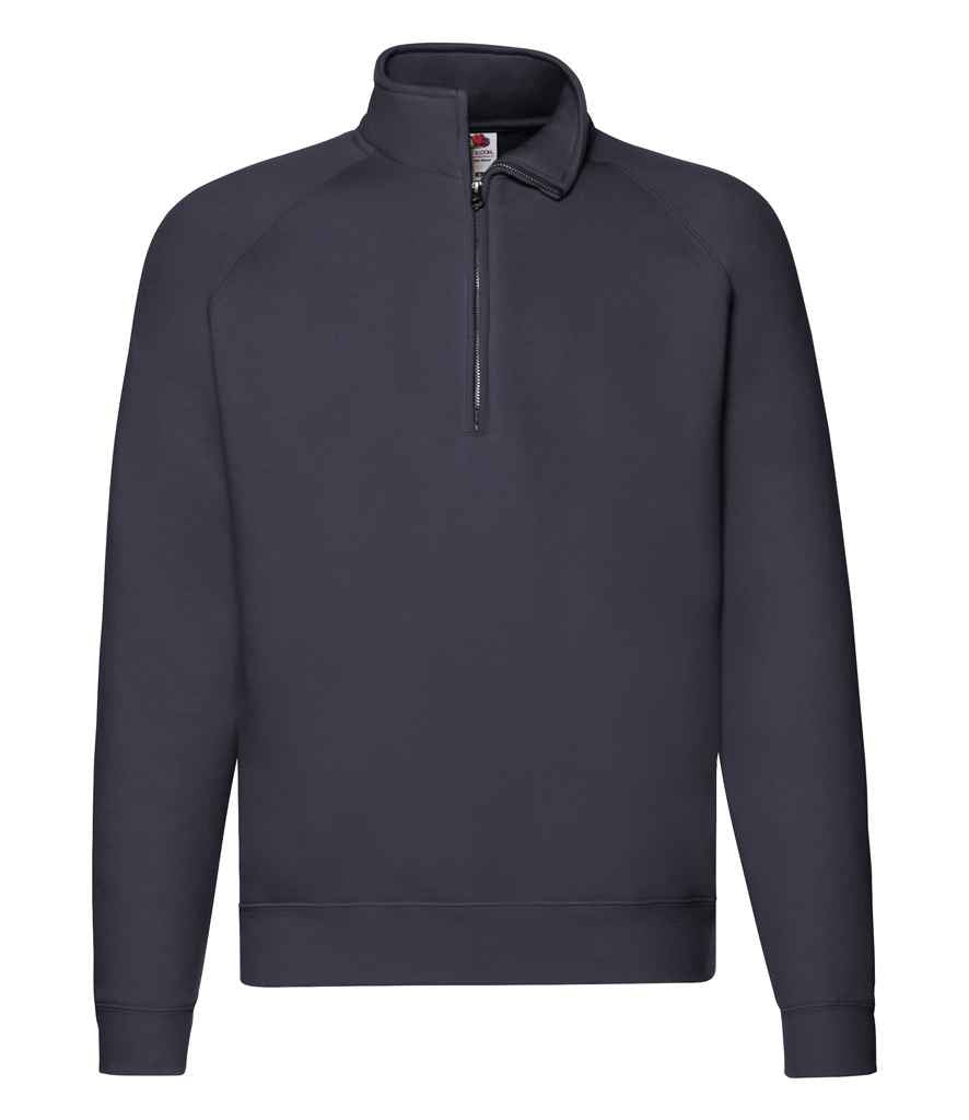 Fruit of the Loom Premium Zip Neck Sweatshirt - SSE17 HEA S