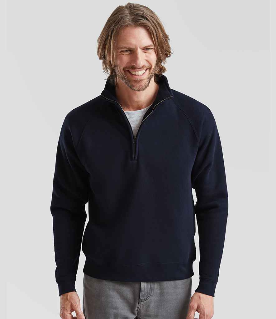 Fruit of the Loom Premium Zip Neck Sweatshirt - SSE17 DNA S