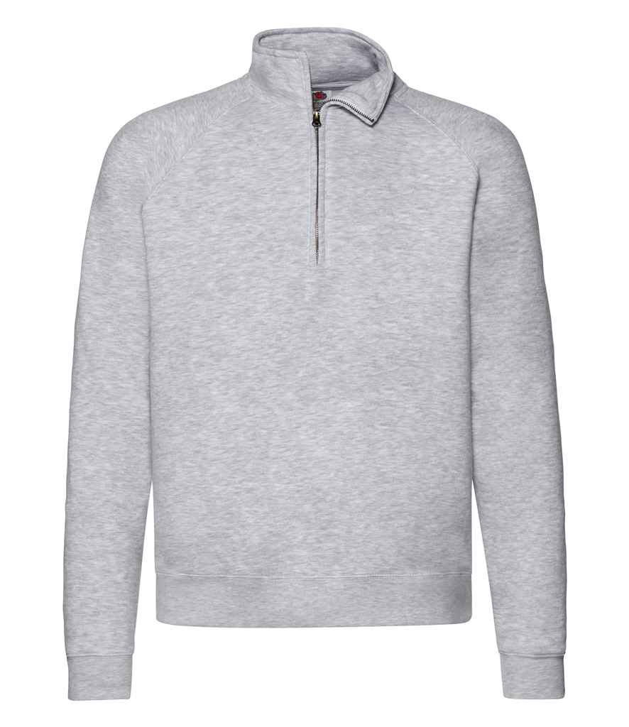 Fruit of the Loom Premium Zip Neck Sweatshirt - SSE17 HEA S
