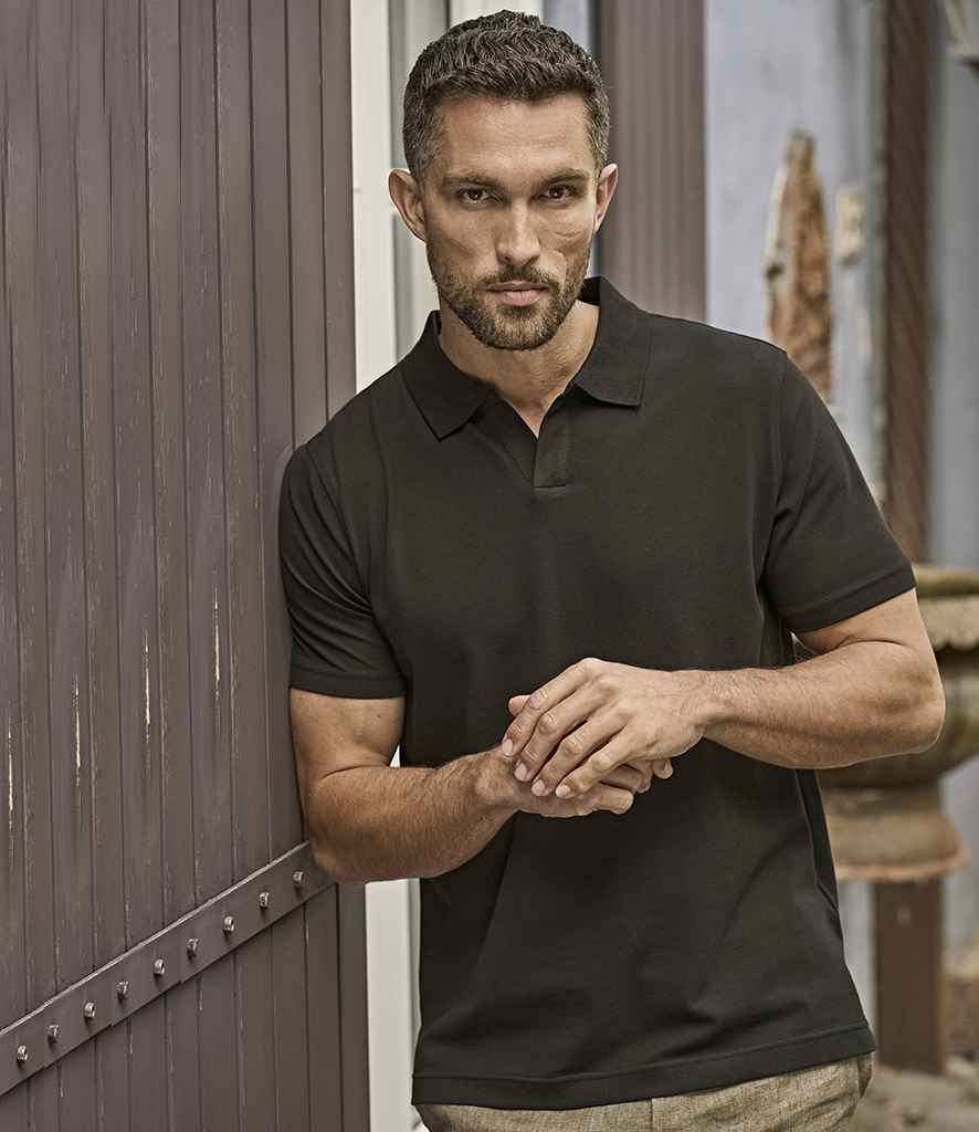 Tee Jays - Luxury Stretch V Neck Polo Shirt - T1404 BLK S