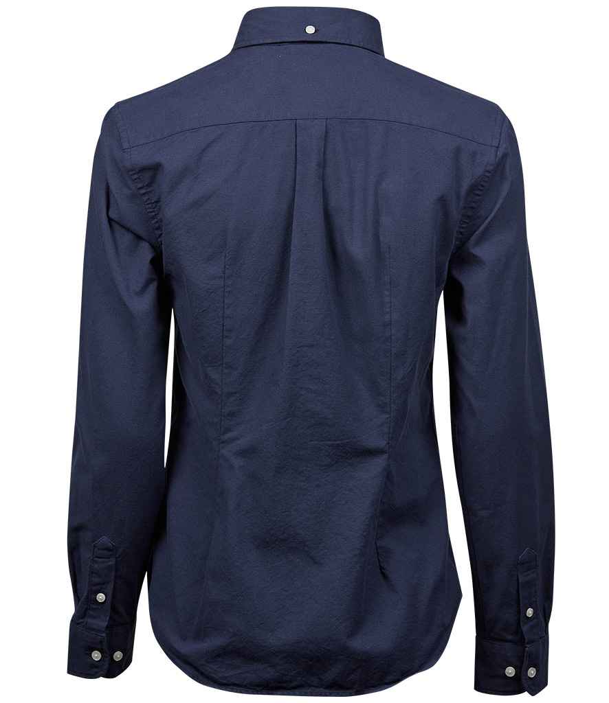 Tee Jays - Ladies Perfect Long Sleeve Oxford Shirt - Navy (Back)