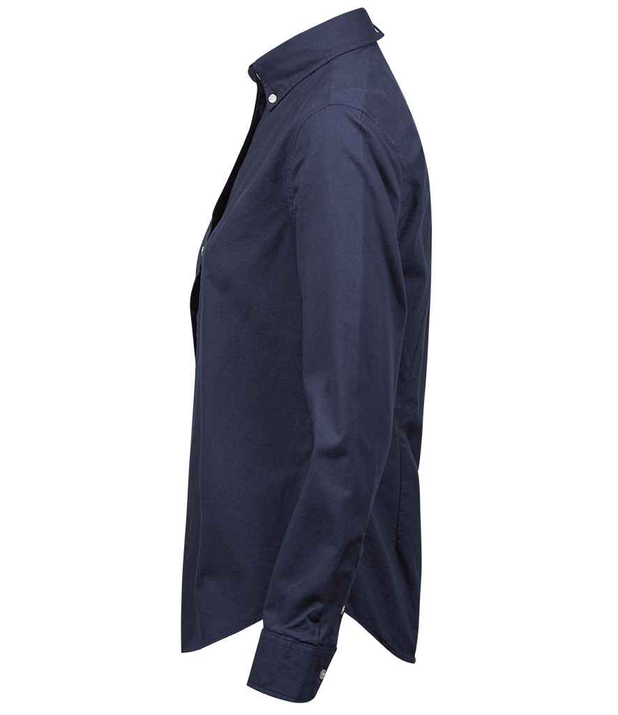 Tee Jays - Ladies Perfect Long Sleeve Oxford Shirt - Navy (Side)