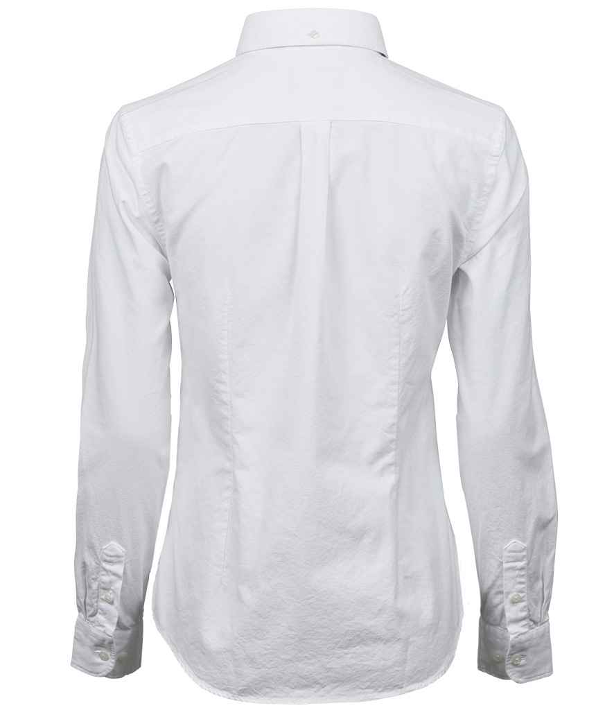 Tee Jays - Ladies Perfect Long Sleeve Oxford Shirt - White (Back)