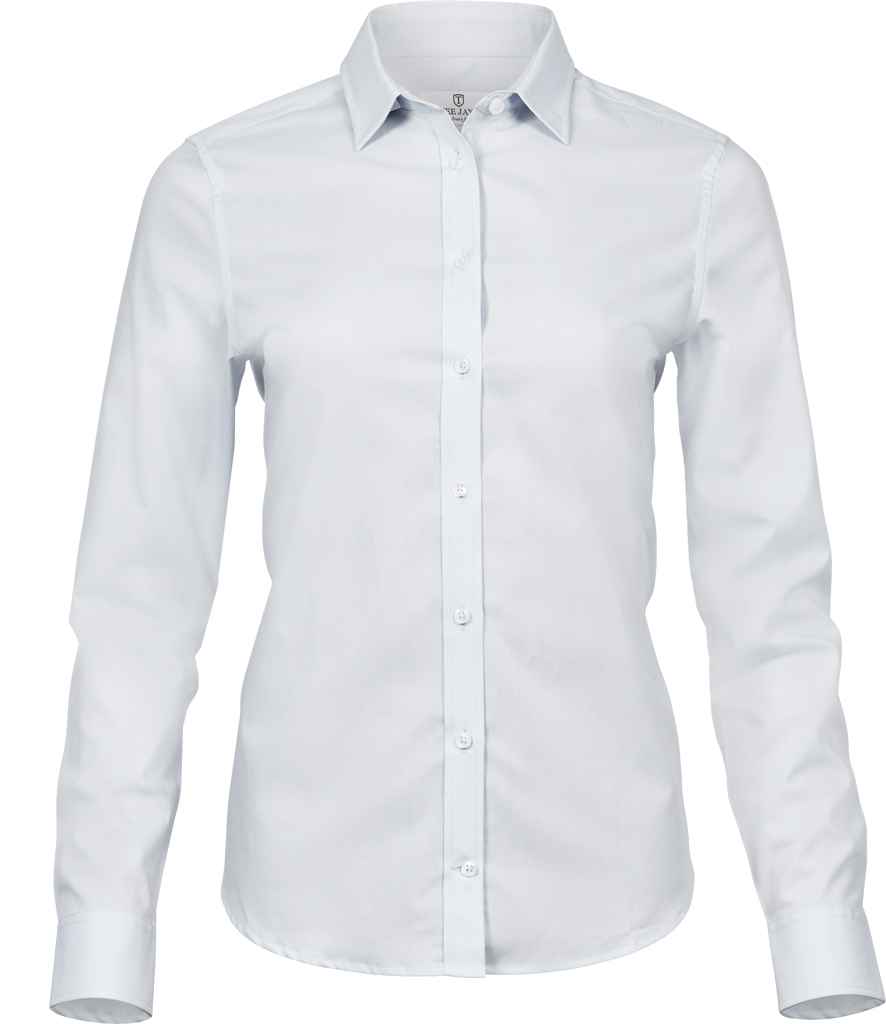 Tee Jays - Ladies Stretch Luxury Long Sleeve Poplin Shirt - T4025 WHI XS