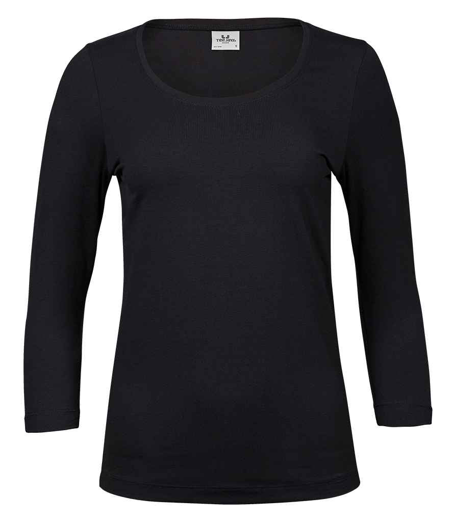 Tee Jays - Ladies Stretch 3/4 Sleeve T-Shirt - T460 BLK S