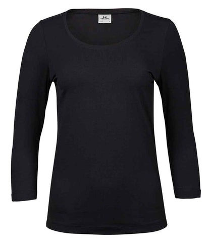 Tee Jays - Ladies Stretch 3/4 Sleeve T-Shirt - T460 BLK S