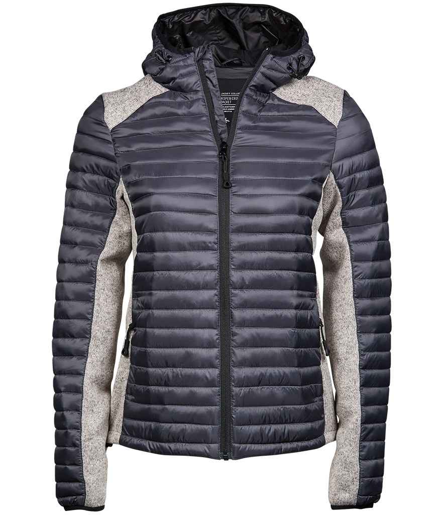 Tee Jays - Ladies Crossover Hooded Padded Outdoor Jacket