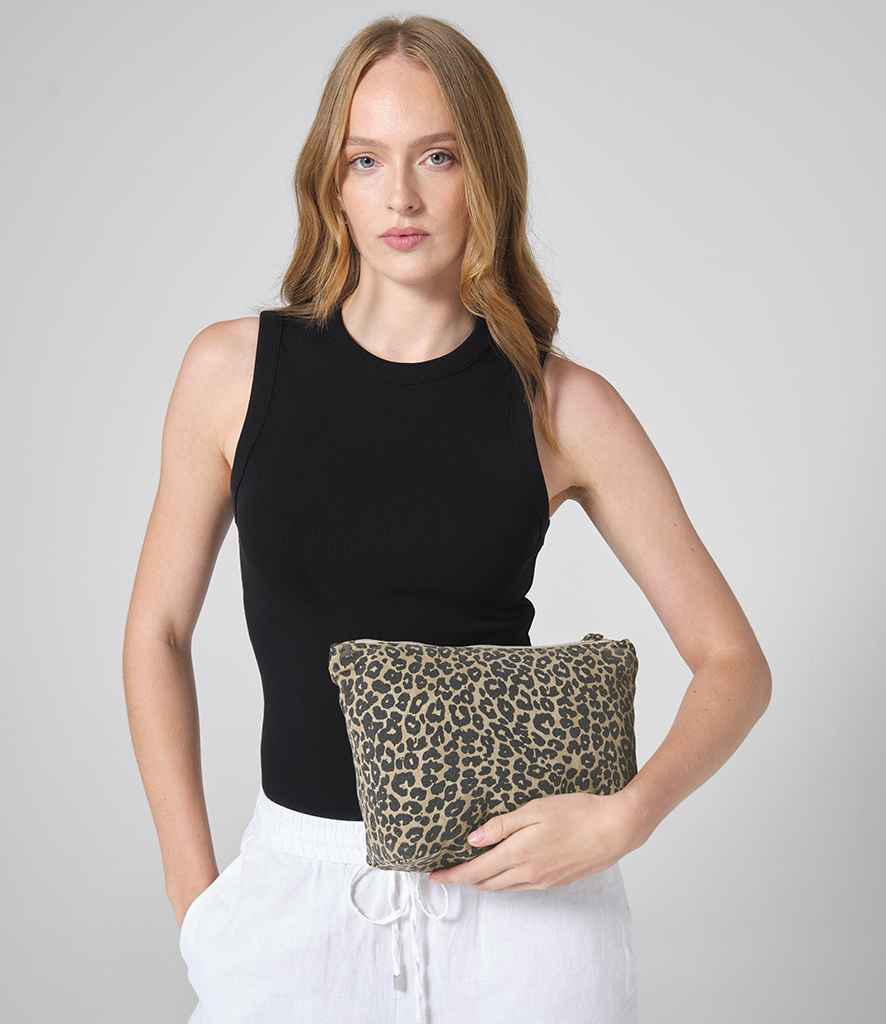 Westford Mill - Leopard Print Canvas Accessory Bag