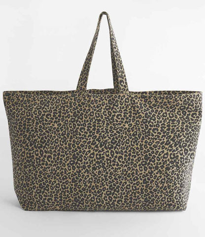 Westford Mill Leopard Print Canvas Oversized Tote Bag - W336 VLP ONE