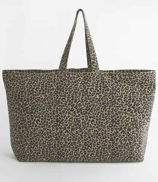 Westford Mill Leopard Print Canvas Oversized Tote Bag - W336 VLP ONE
