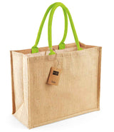 Westford Mill - Jute Classic Shopper - Natural/lime (Front)