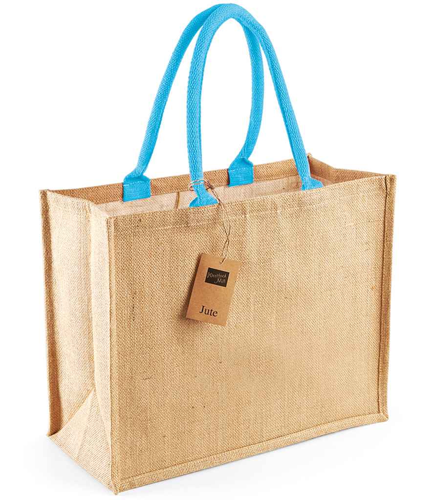Westford Mill - Jute Classic Shopper - Natural/Surf Blue