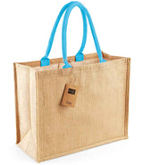 Westford Mill - Jute Classic Shopper - Natural/Surf Blue (Front)