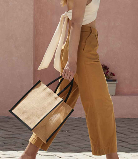 Westford Mill - Natural Starched Jute Midi Tote Bag - Pierre Francis