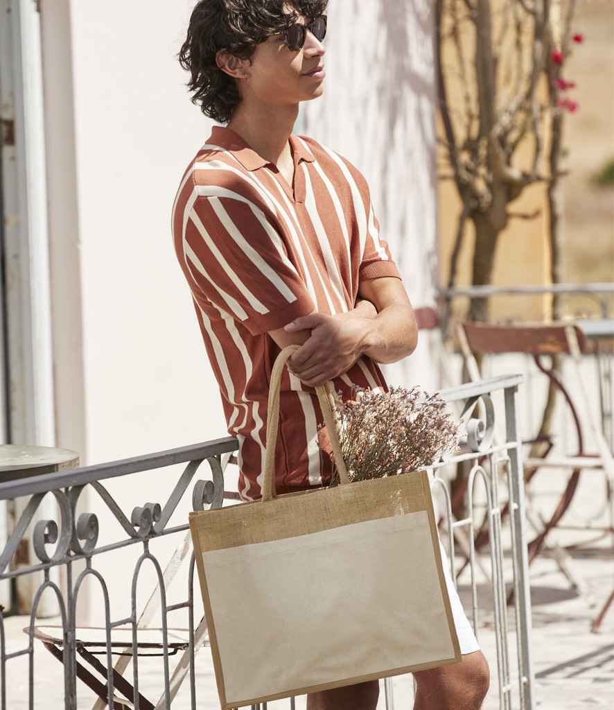 Westford Mill - Cotton Pocket Natural Starched Jute Shopper