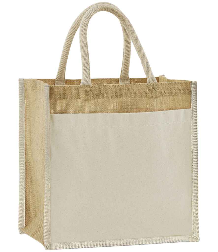 Westford Mill - Cotton Pocket Natural Starched Jute Midi Tote Bag
