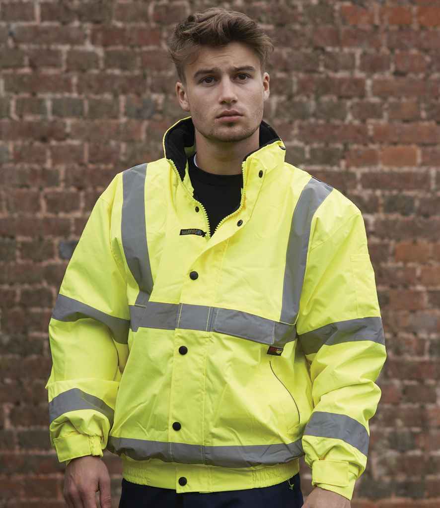 Warrior - Hi-Vis Fleece Lined Bomber Jacket - WR006 FLY S