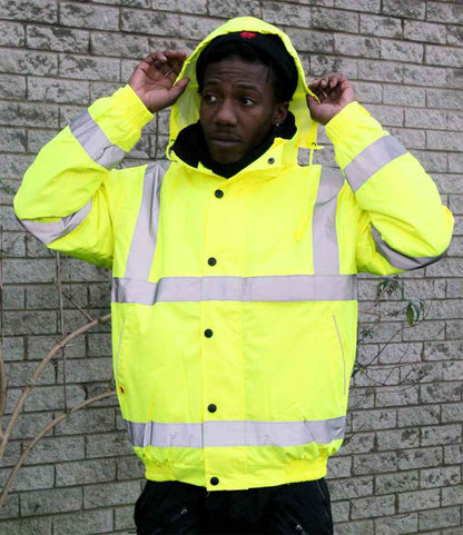 Warrior - Hi-Vis Fleece Lined Bomber Jacket - Pierre Francis