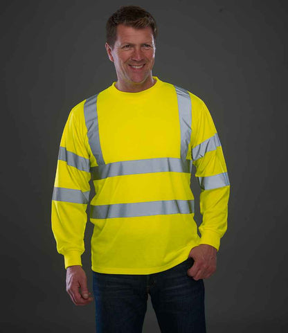 Yoko - Hi-Vis Long Sleeve T-Shirt - YK012 YEL S