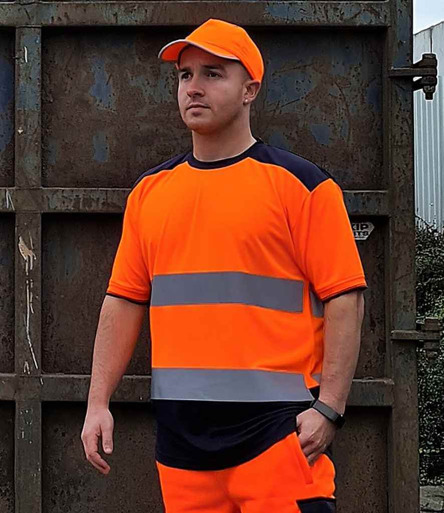Yoko - Hi-Vis Two Tone T-Shirt - YK013 OR/NV S