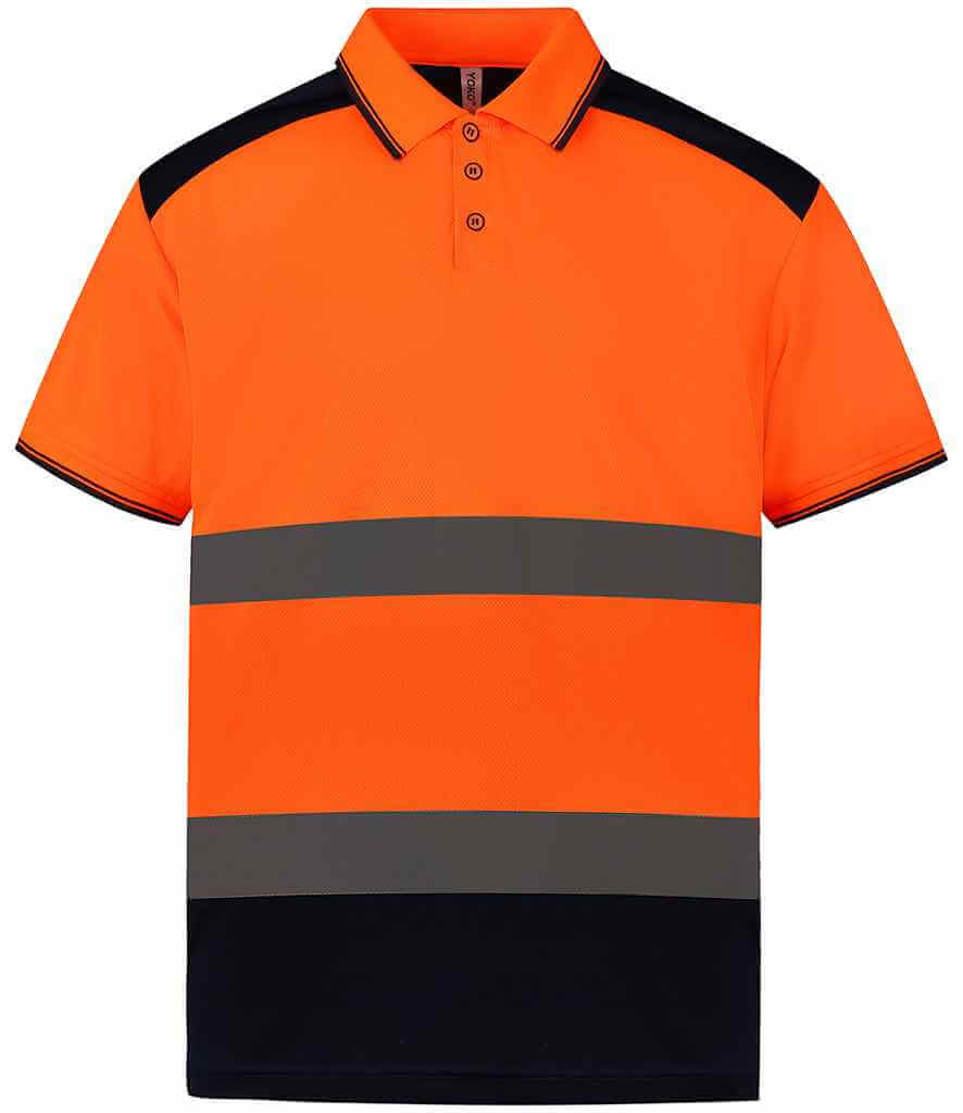 Yoko - Two Tone Short Sleeve Polo Shirt - YK017 YL/NV S